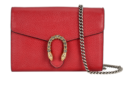 Dionysus Wallet On Chain, &pound;595, Handbags, Red, Leather, Front view